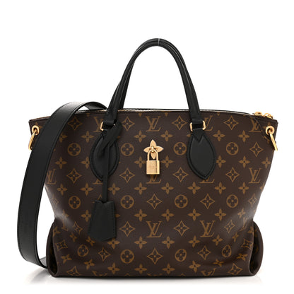 Louis Vuitton Monogram Flower Zipped Tote MM Black 1 of 10