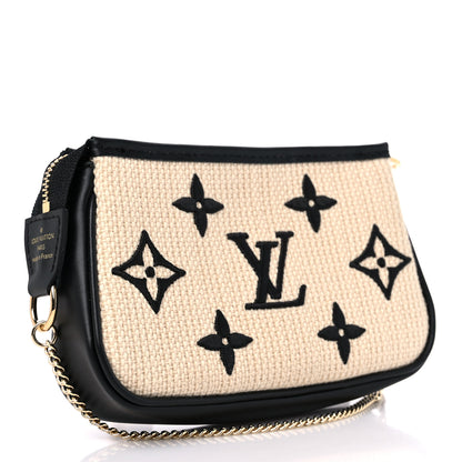 Louis Vuitton Cotton Monogram Giant Mini Pochette Accessories Beige Black 3 of 9
