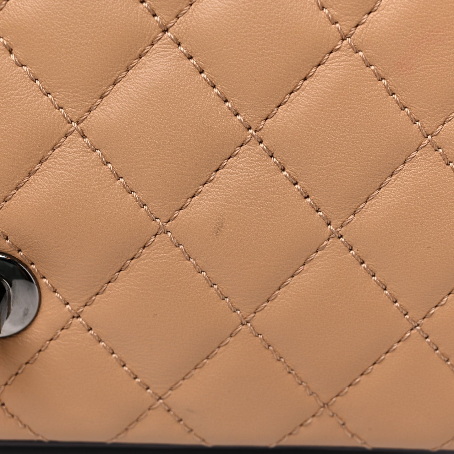 Calfskin Quilted Medium Coco Corset Flap Brown Beige