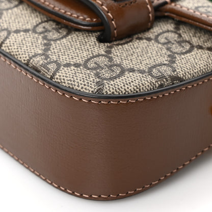Gucci GG Supreme Monogram Azalea Calfskin Web Horsebit 1955 Wallet On Strap Beige Ebony Brown Sugar 8 of 8