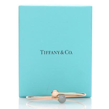 Tiffany 18K Rose Gold Gray Moonstone 8mm HardWear Ball Bypass Bracelet 4 of 4