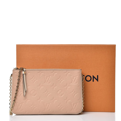 Louis Vuitton Empreinte Double Zip Pochette Beige Rose Creme 9 of 9