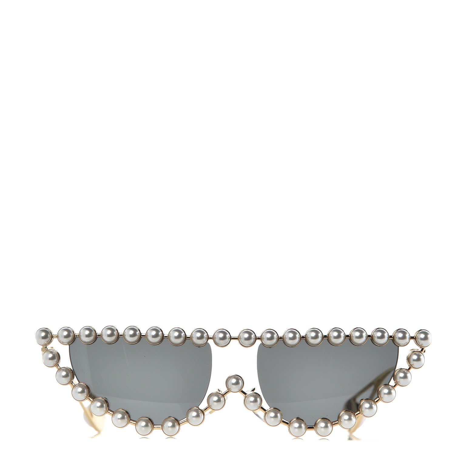 Gucci Metal Pearl Cat Eye Sunglasses GG0364S Gold 2 of 7