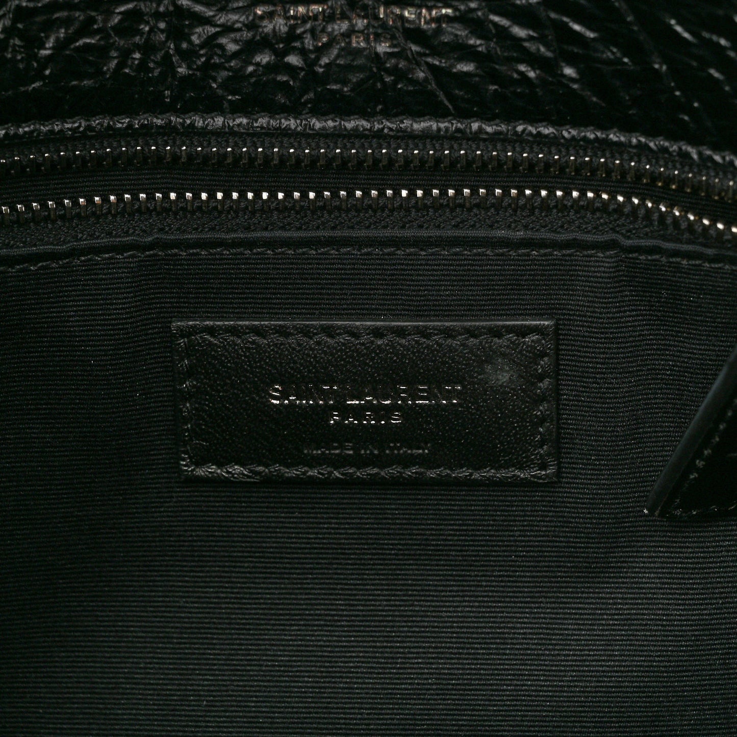 Crinkled Calfskin Matelasse Monogram Large Niki Chain Satchel Black