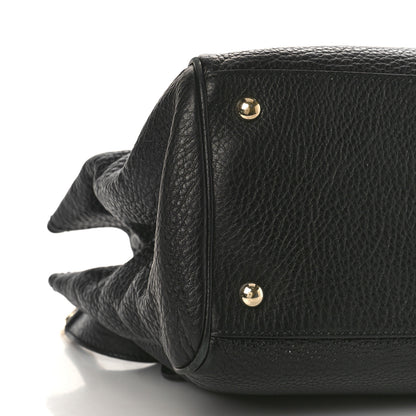 Gucci Pebbled Calfskin Medium Bamboo Shopper Tote Black 8 of 9