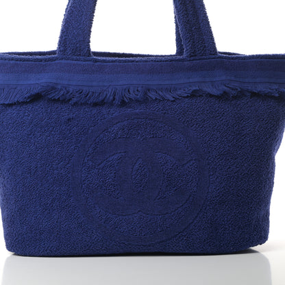 Chanel Terry Cotton CC Beach Tote Towel Set Blue 9 of 11