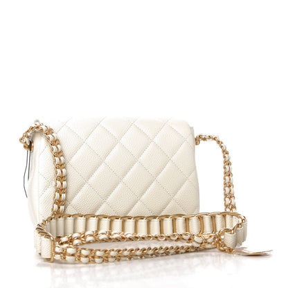 Chanel Caviar Quilted Mini Chain Soul Flap White 3 of 11