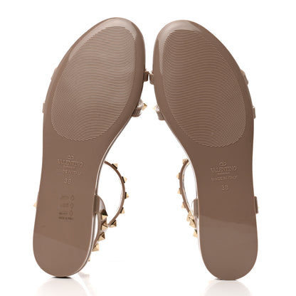 Valentino Garavani PVC Jelly Rockstud Caged Sandals 38 Poudre 5 of 8