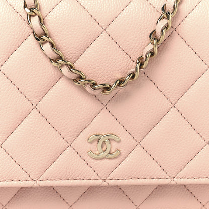 Chanel Caviar Quilted Wallet on Chain WOC Light Pink 9 of 11