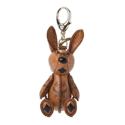 MCM Visetos Rabbit Key Ring Bag Charm Cognac 1 of 6