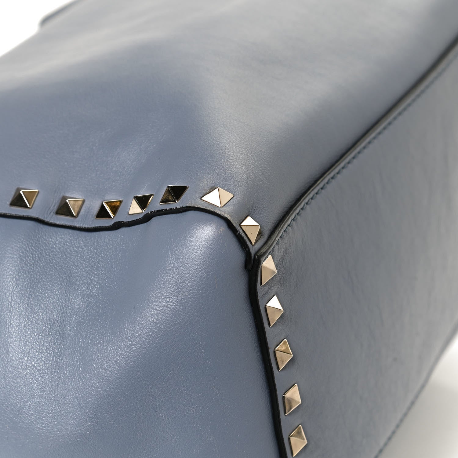 Valentino Garavani Vitello Rockstud Double Handle Tote London Stone 10 of 12
