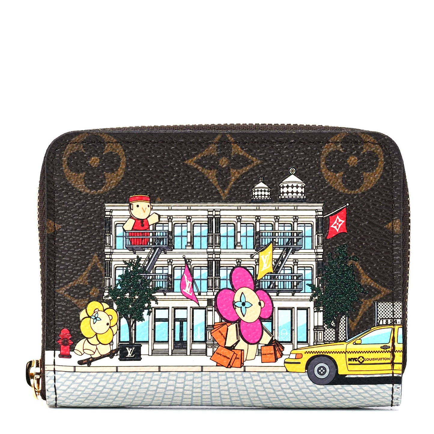 Monogram 2022 Christmas Animation New York Soho Zippy Coin Purse Yellow