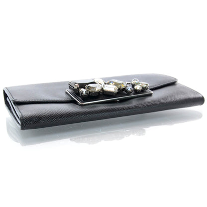 Prada Saffiano Stones Continental Wallet Nero Black 3 of 7