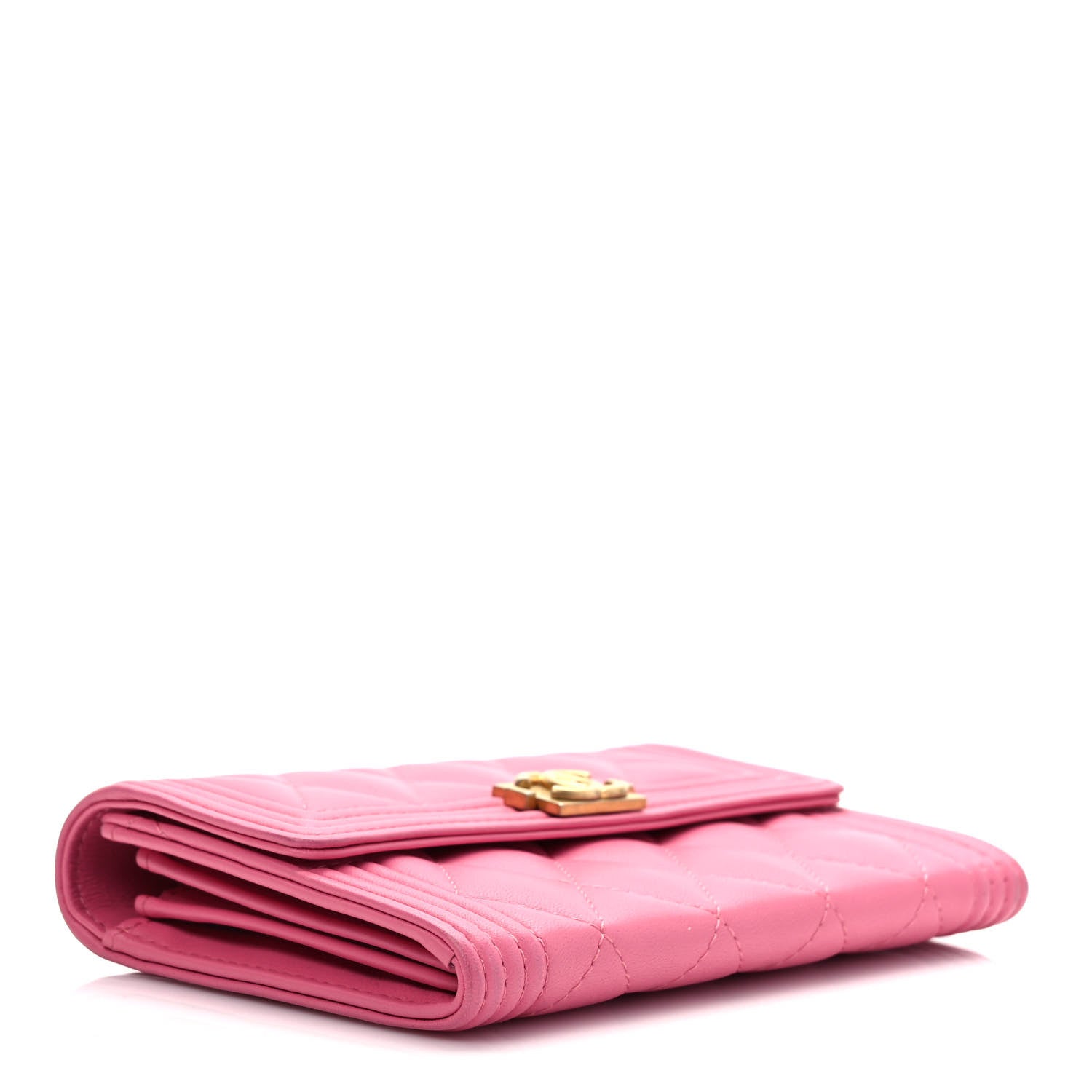 Chanel Lambskin Quilted Medium Boy Flap Wallet Pink 4 of 7