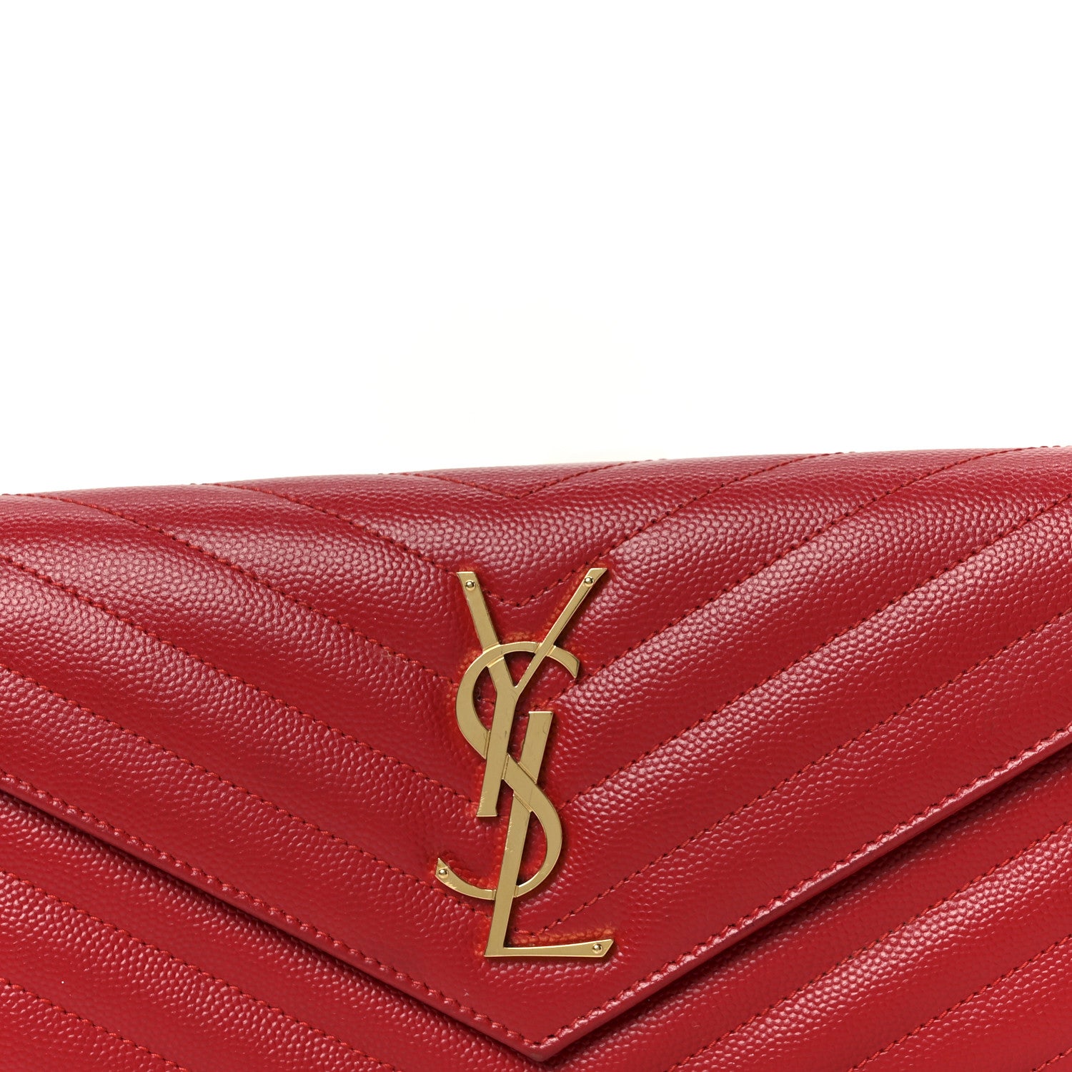 Saint Laurent Grain De Poudre Matelasse Chevron Monogram Flap