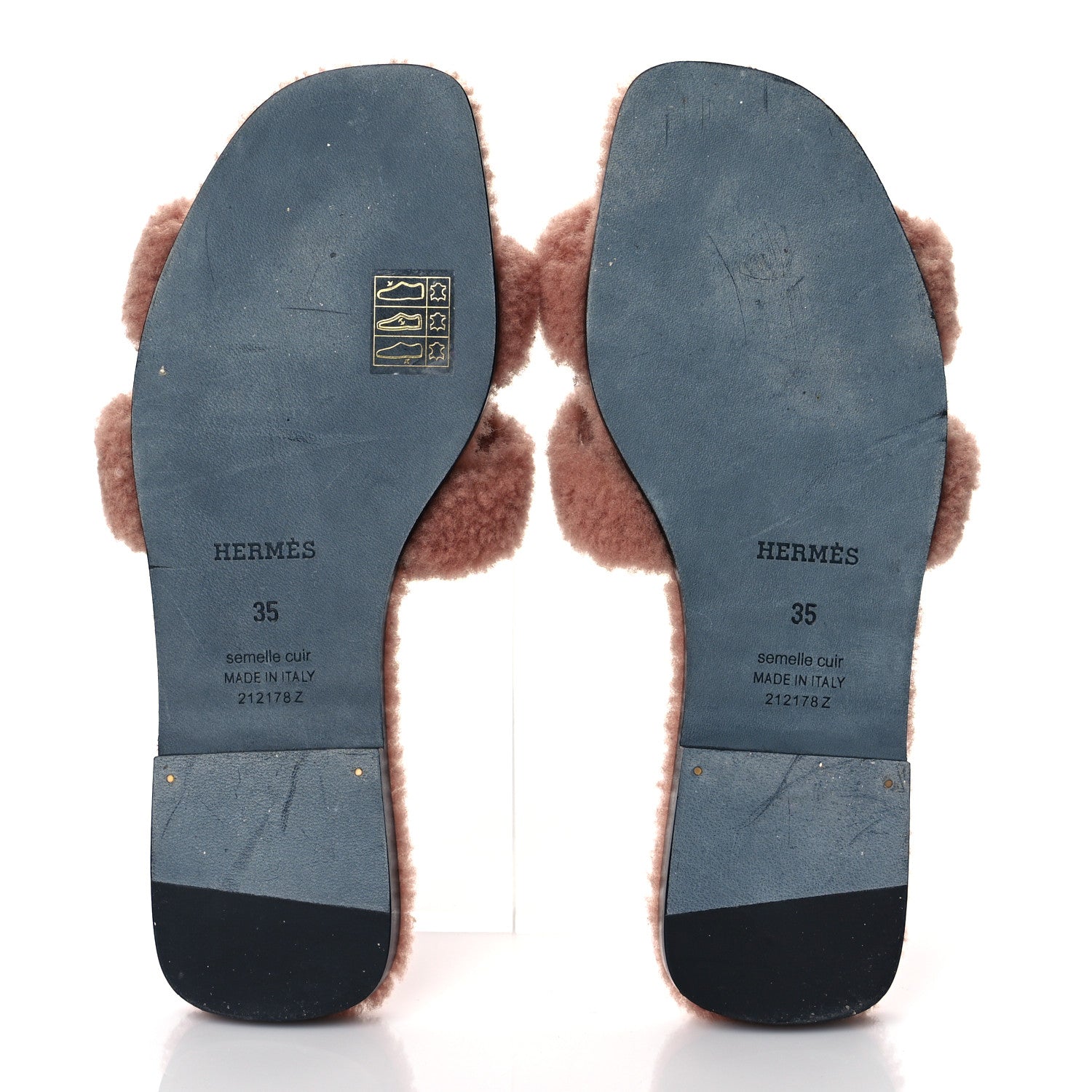 Hermes Woolskin Oran Sandals 35 Rose Aube 5 of 7