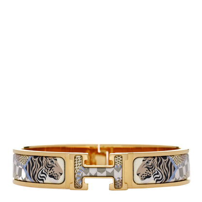 Hermes Enamel Printed Narrow Lanternes Ballons et Cocarde Clic Clac H Bracelet GM Lumiere 1 of 5