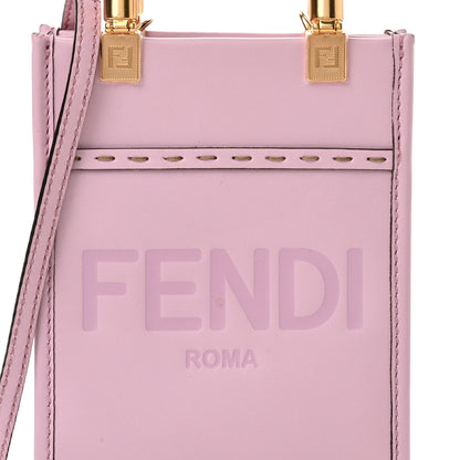 Fendi Vitello King Plexiglass Logo Embossed Mini Fendi Sunshine Shopper Tote Lavanda 8 of 11