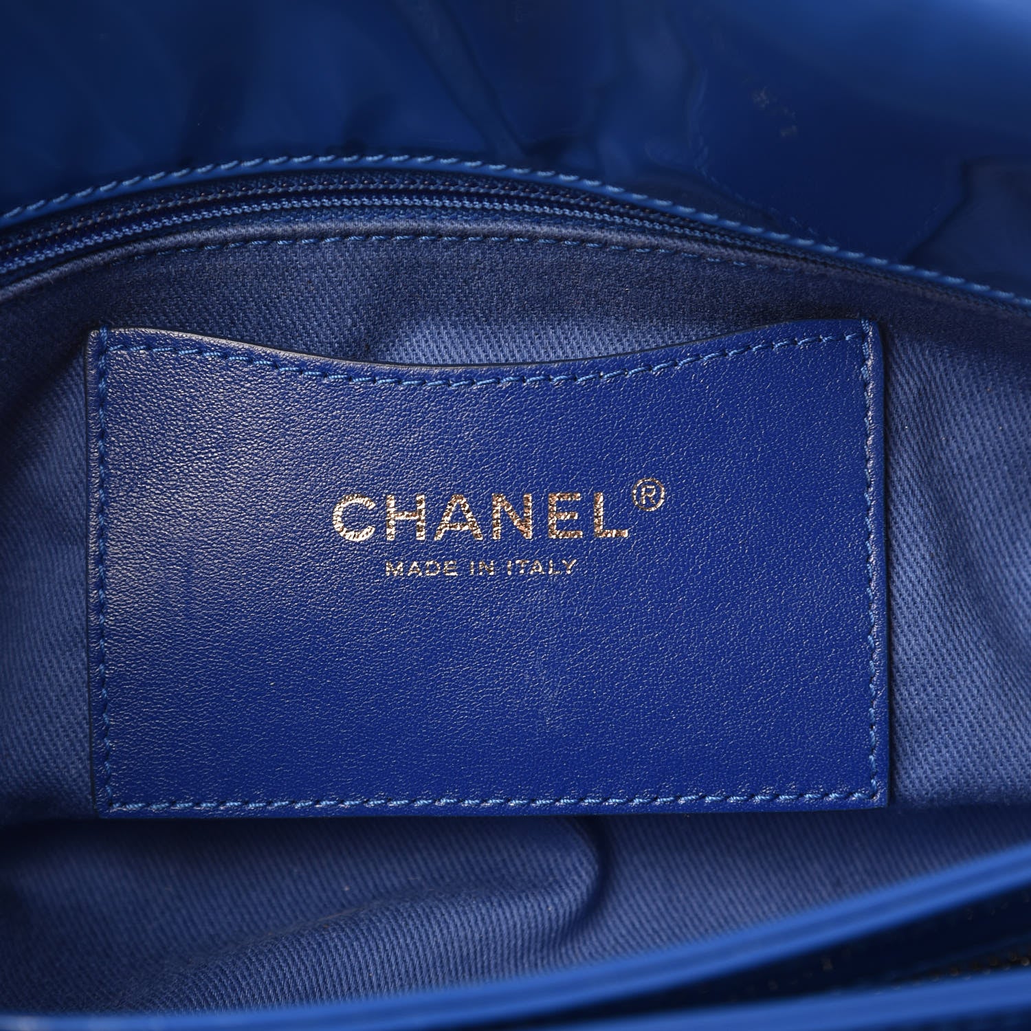 Chanel Patent Quilted Medium Just Mademoiselle Blue Fonce 6 of 10