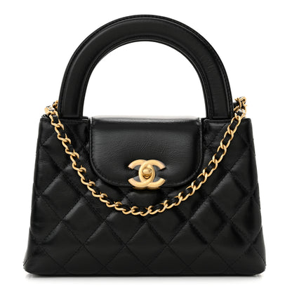 Chanel Shiny Aged Calfskin Quilted Nano Kelly Shopper Black 1 of 10