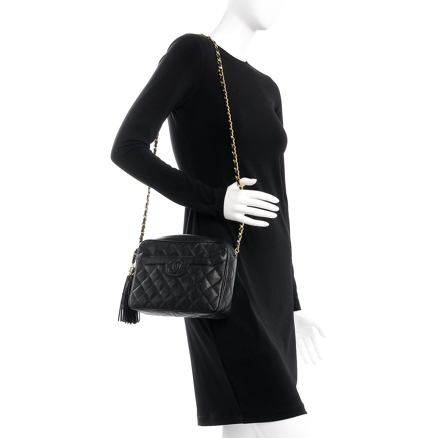 Chanel Caviar Quilted Camera Case Black 2 of 8