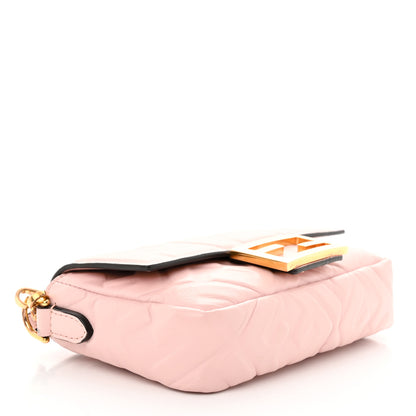 Fendi Nappa FF 1974 Embossed Mini Baguette Rosa Quarzo 4 of 14