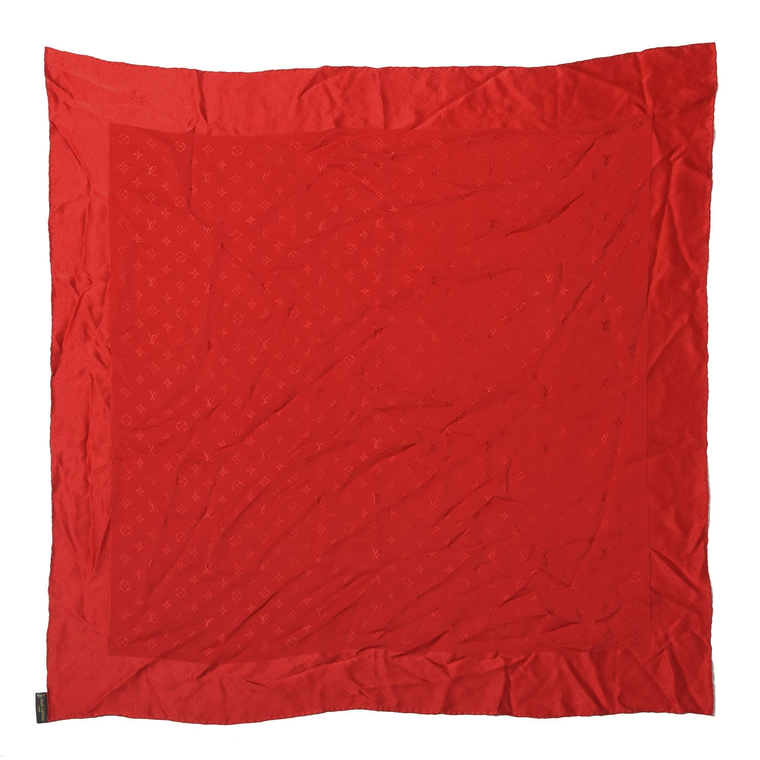 Louis Vuitton Silk Monogram Monaco Square Scarf Red 1 of 3