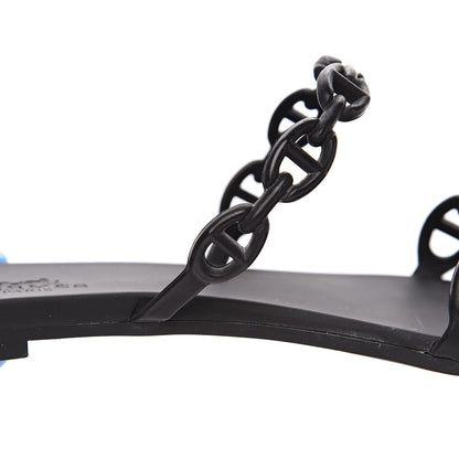 Hermes Rubber Chaine d'Ancre Rivage Sandals 37 Black 9 of 10