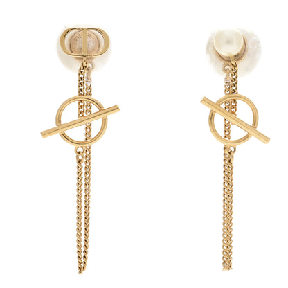 Christian Dior Pearl Tribales Earrings Gold White 1 of 4