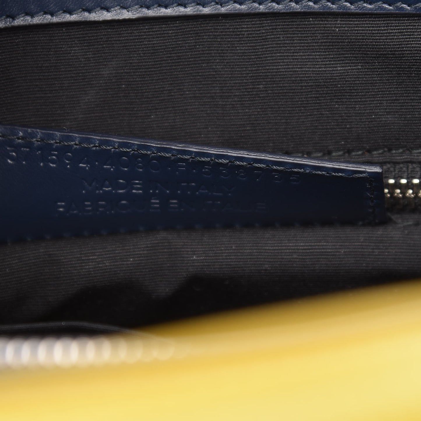 Smooth Calfskin Karung Padlock Work XS Bleu Outremer Jaune Citrus