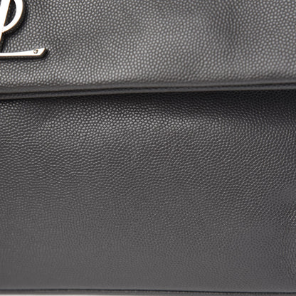 Saint Laurent Grain De Poudre Medium West Hollywood Monogram Fold-Over Grey 9 of 11