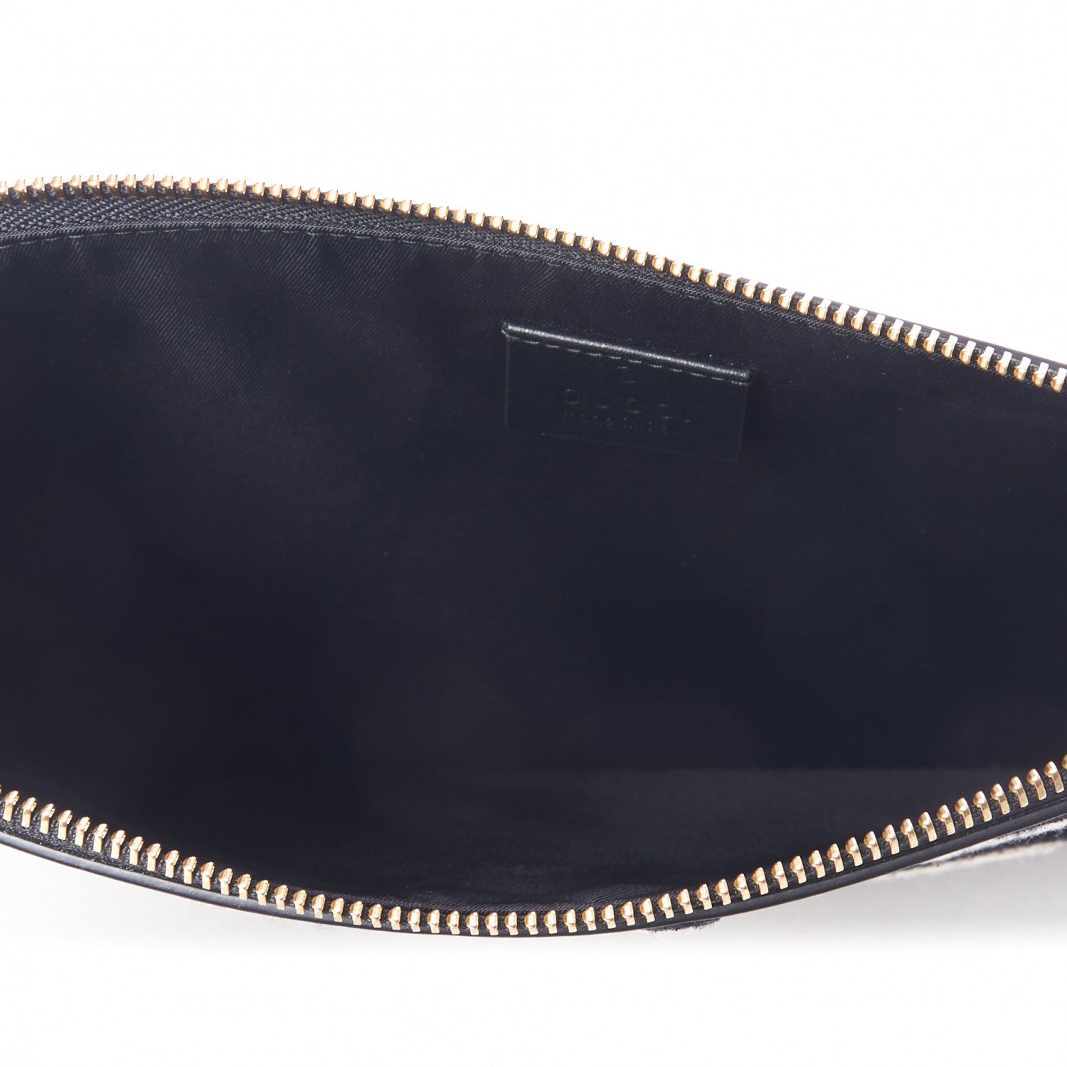 Gucci Calfskin Blind For Love Embroidered Large Zip Pouch Black 4 of 8