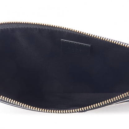 Gucci Calfskin Blind For Love Embroidered Large Zip Pouch Black 4 of 8