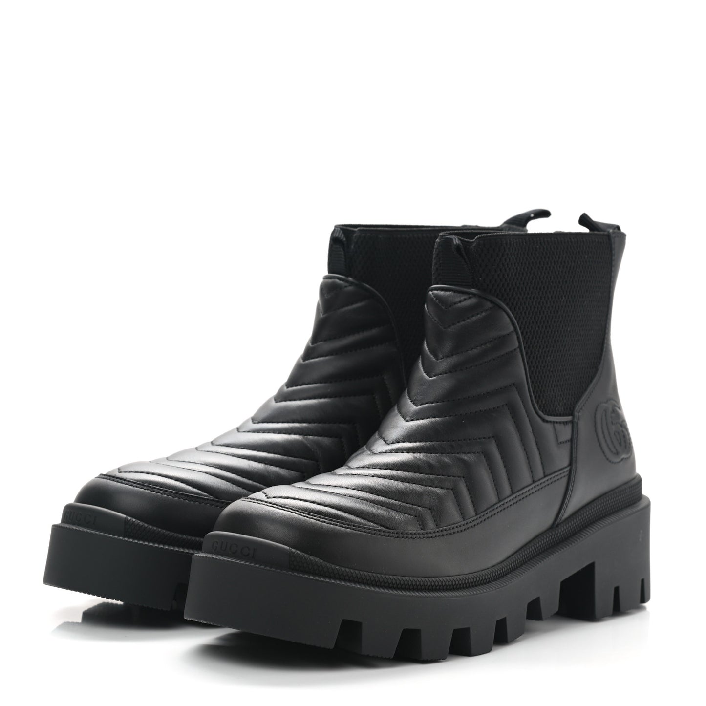Calfskin Nappa Matelasse Frances Chelsea Boots 39 Black
