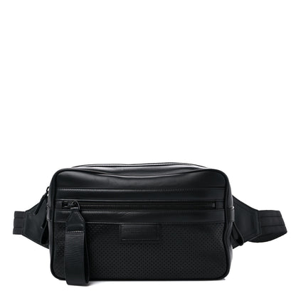 Bottega Veneta Perforated Calfskin Leggero Intrecciato Belt Bag Black 1 of 13