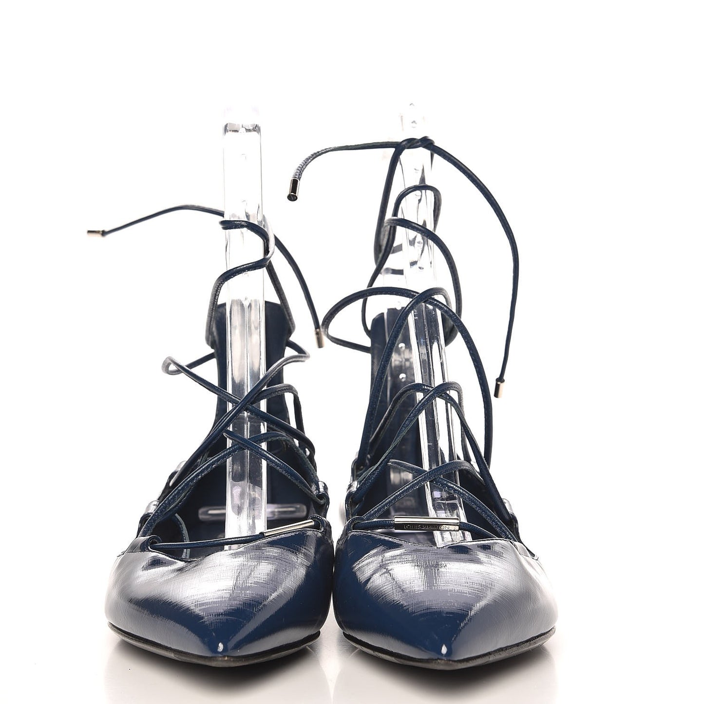 Patent Calfskin Cover Girl Flats 38 Navy