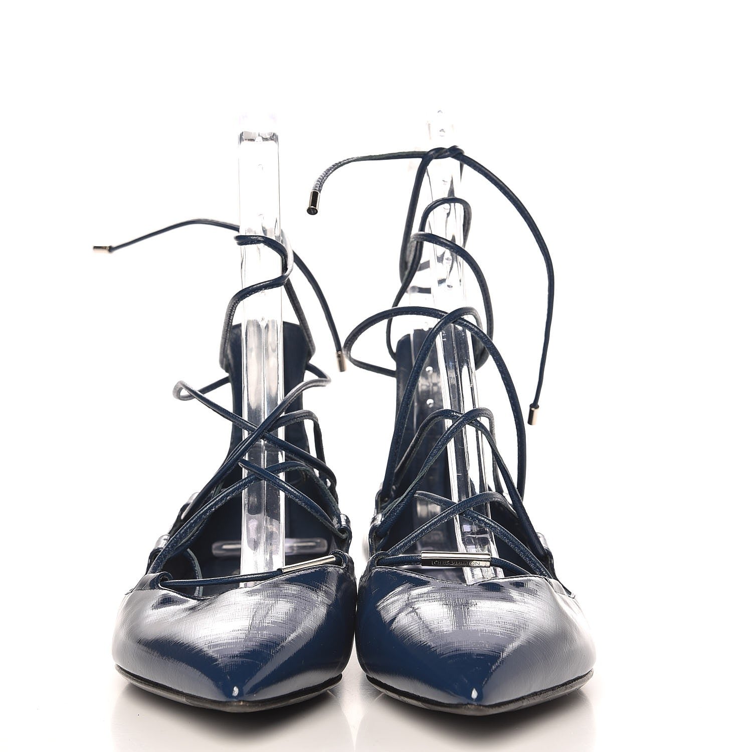 Louis Vuitton Patent Calfskin Cover Girl Flats 38 Navy 2 of 10