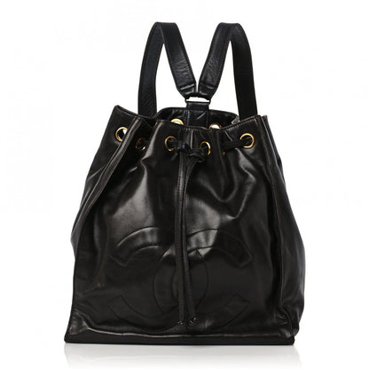 Chanel Lambskin Quilted Drawstring Backpack Black 1 of 21