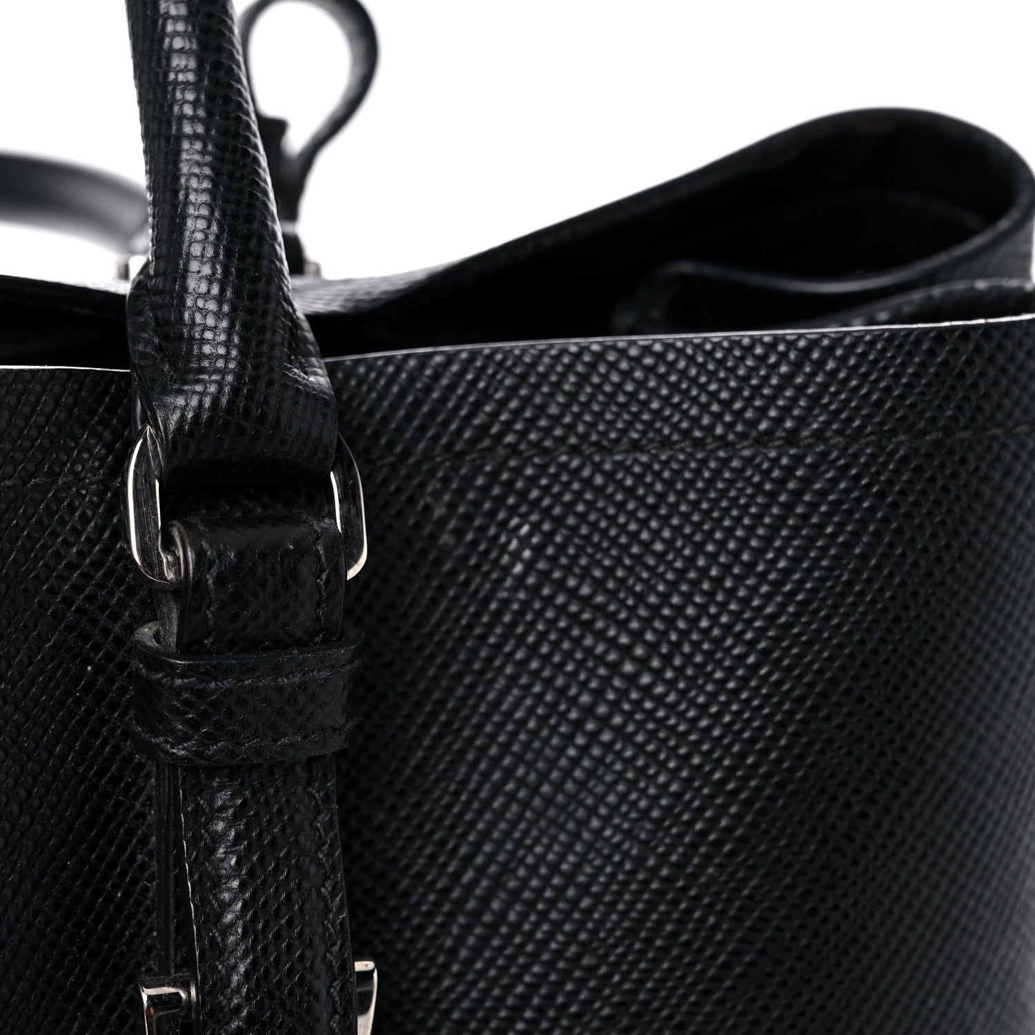 Prada Saffiano Cuir Medium Double Handle Tote Black 23 of 25