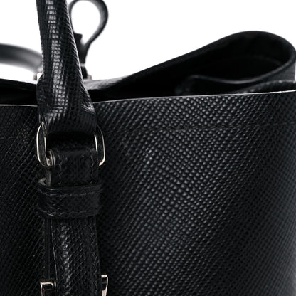 Prada Saffiano Cuir Medium Double Handle Tote Black 23 of 25