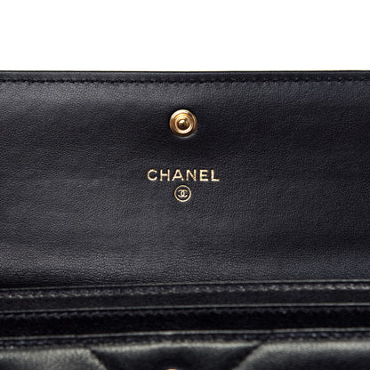 Chanel Shiny Goatskin Quilted Chanel 19 Flap Wallet Black 5 of 8