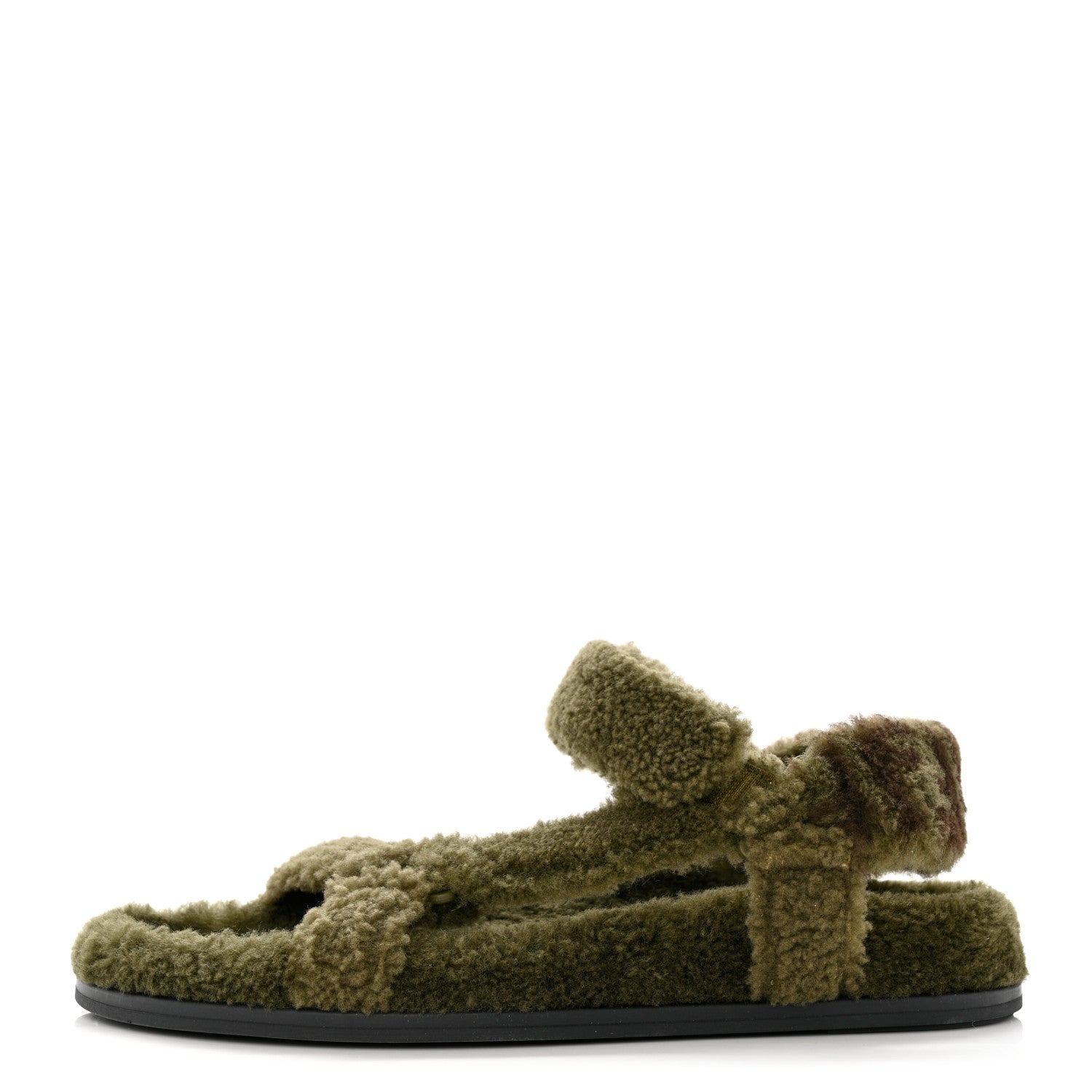 Fendi Shearling FF Fendi Feel Sandals 38 Illinois Military 1 of 7