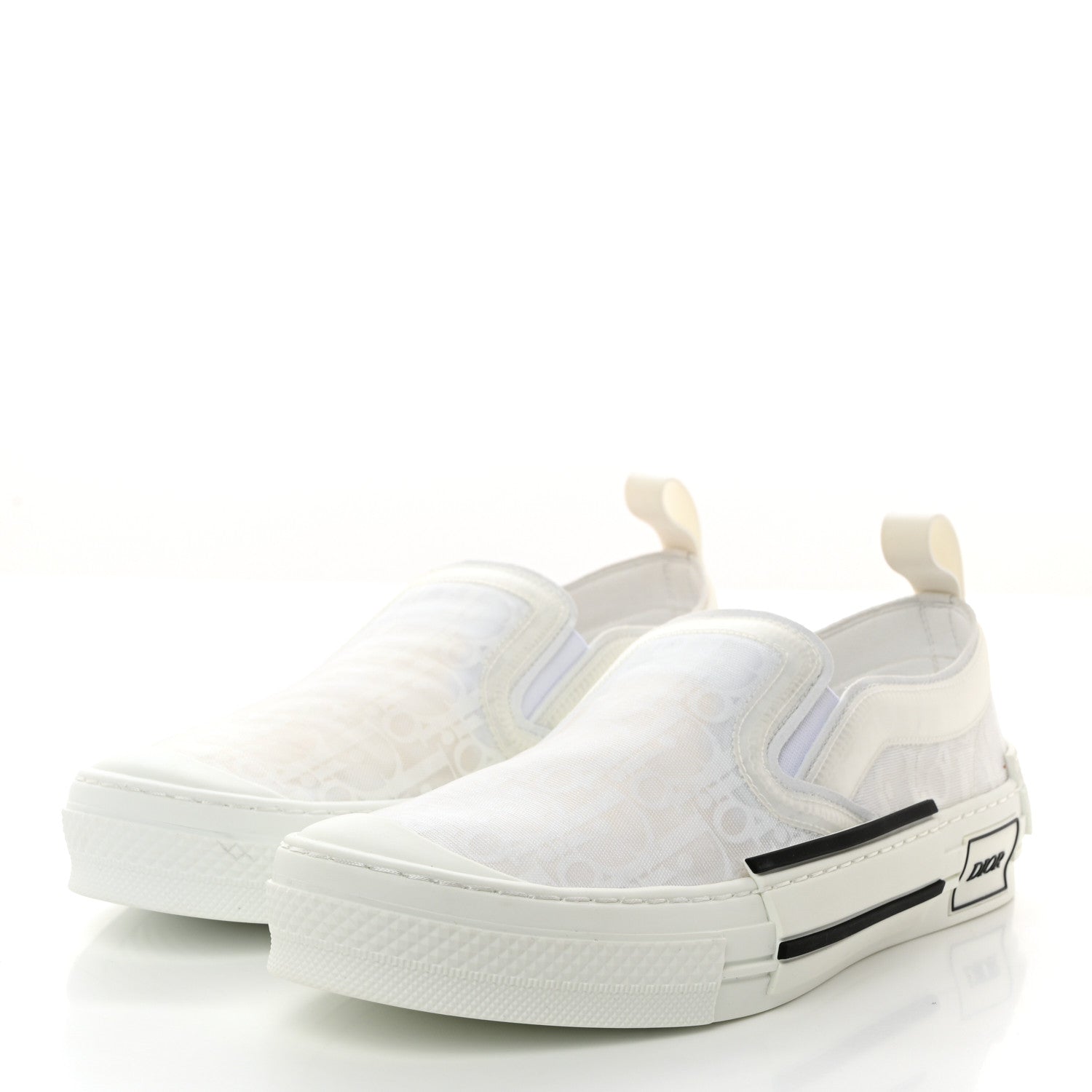 Christian Dior Technical Canvas Oblique Mens B23 Slip On Sneakers 39 White 3 of 9
