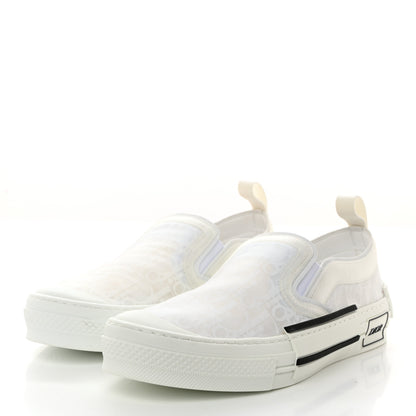 Christian Dior Technical Canvas Oblique Mens B23 Slip On Sneakers 39 White 3 of 9