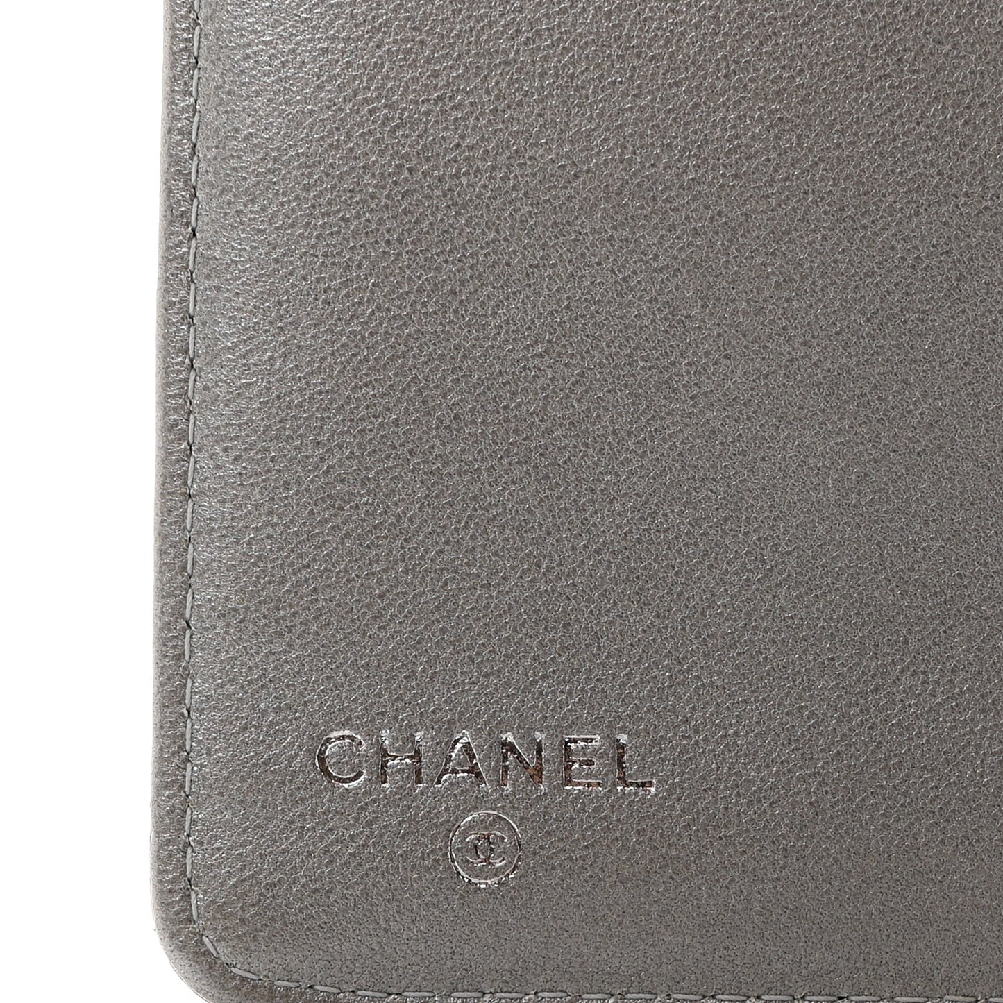 Lambskin Camellia Embossed Yen Wallet Black