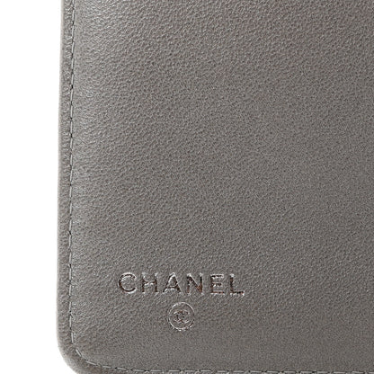 Chanel Lambskin Camellia Embossed Yen Wallet Black 6 of 9