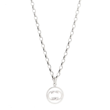 Gucci Sterling Silver Interlocking Circle GG Pendant Necklace 1 of 5