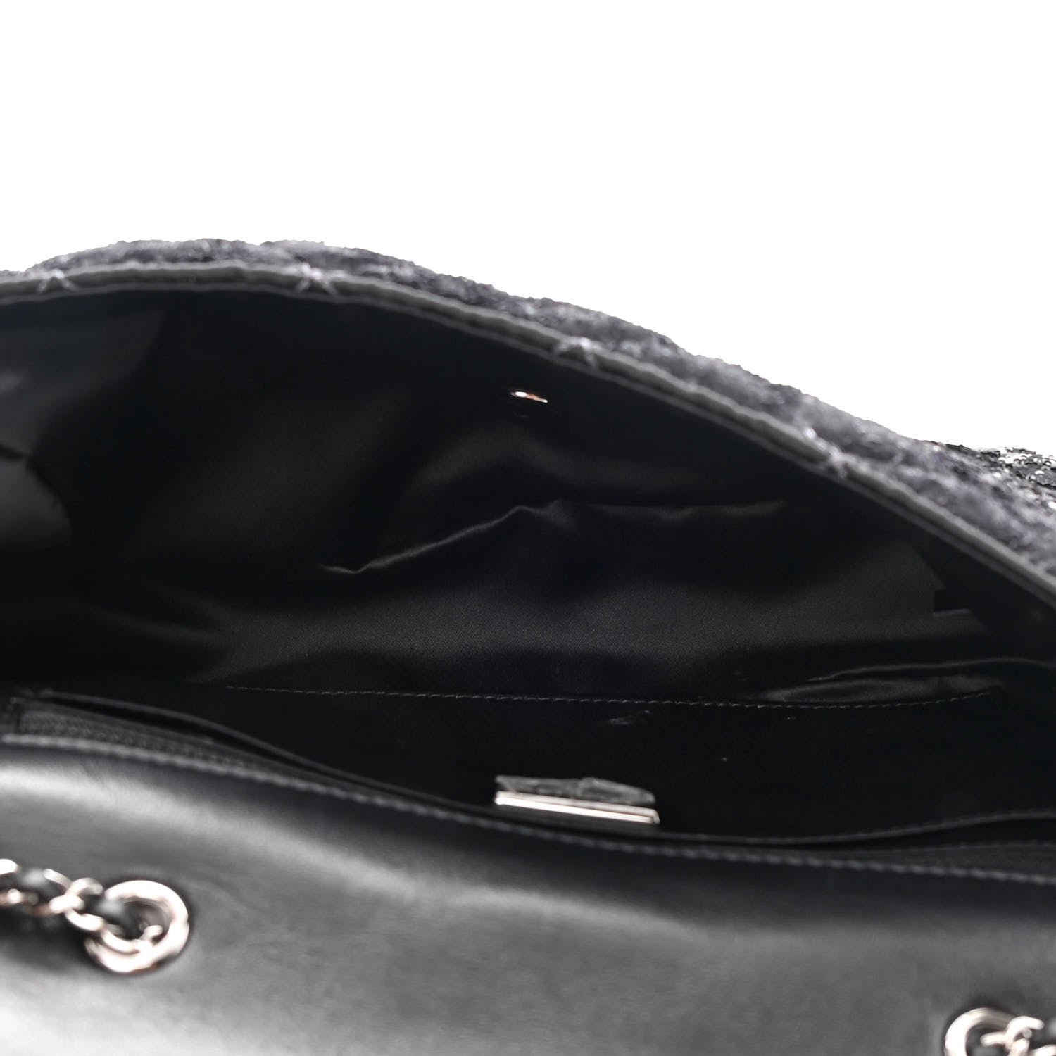 Chanel Sequin Quilted Ombre Medium Flap Black Silver 5 of 12