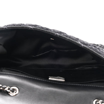 Chanel Sequin Quilted Ombre Medium Flap Black Silver 5 of 12
