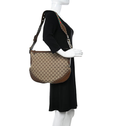 Gucci Monogram Pelham Studded Shoulder Bag Brown 2 of 13